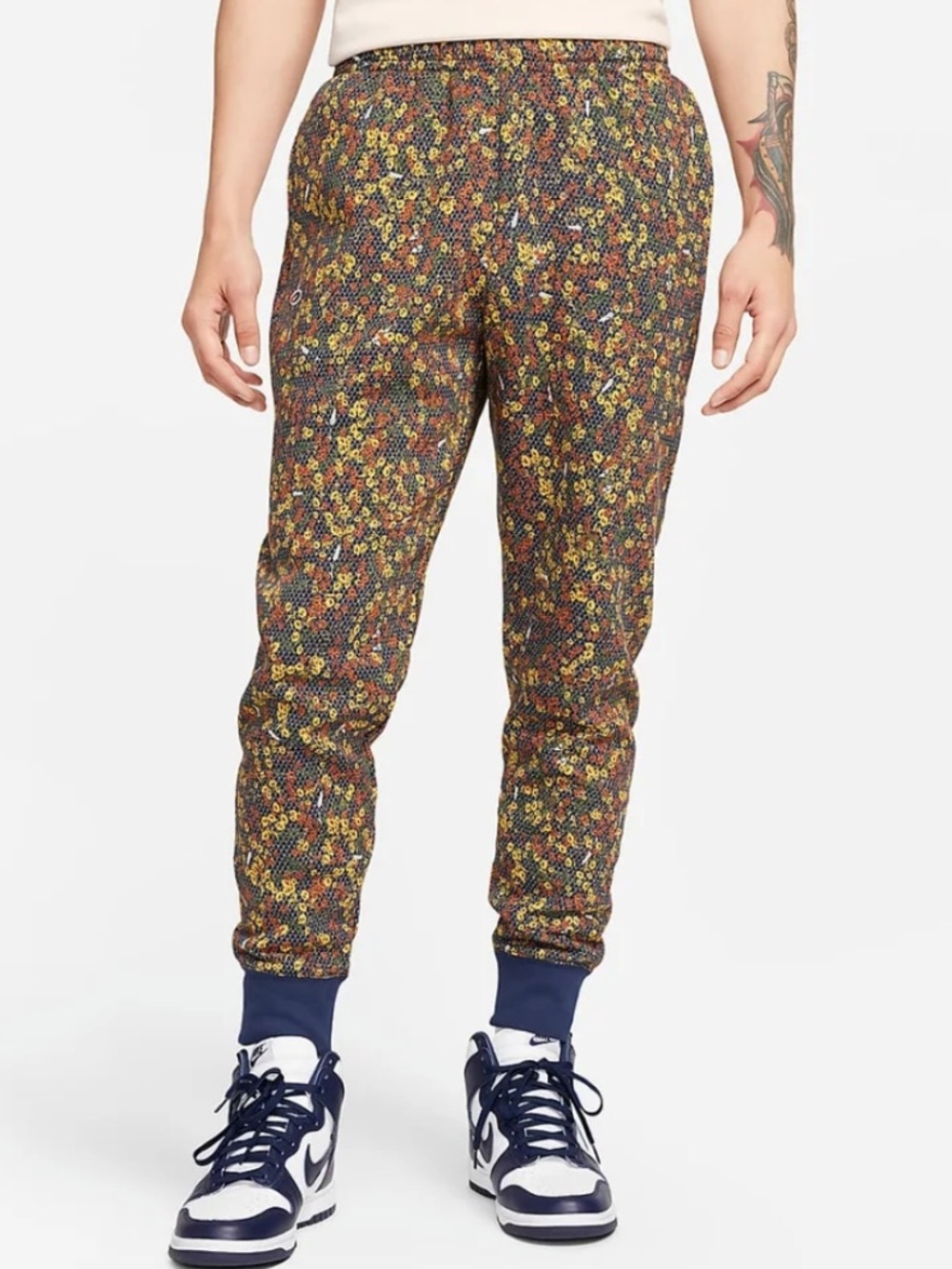 Nike Club Fleece Floral Print Joggers, Size S